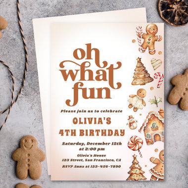 Oh What Fun Christmas Cookie Birthday Party Invitations