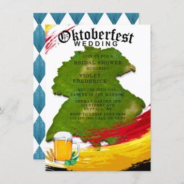 Oktoberfest Germany Map Bridal Shower Invitations
