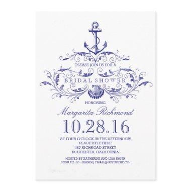 old anchor nautical bridal shower invite