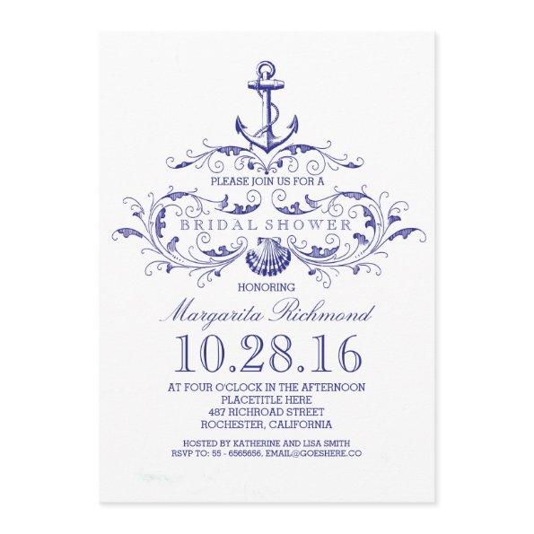old anchor nautical  invite