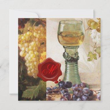 OLD GRAPE VINEYARD WINE TASTING PARTY RED WAX SEAL Invitations