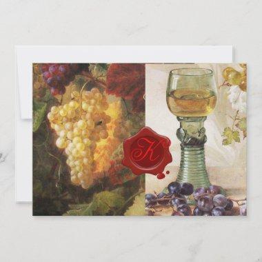 OLD GRAPE VINEYARD WINE TASTING PARTY RED WAX SEAL Invitations