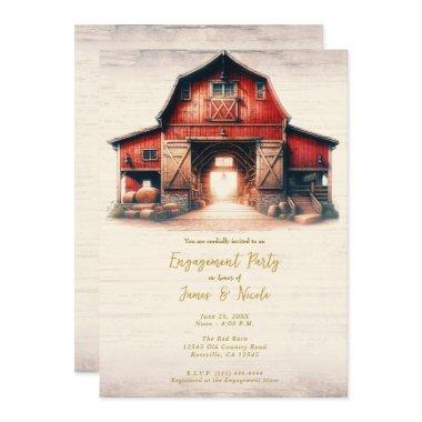 Old Red Barn Rustic Country Engagement Party