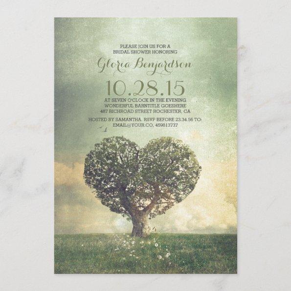 Old tree rustic country bridal shower Invitations