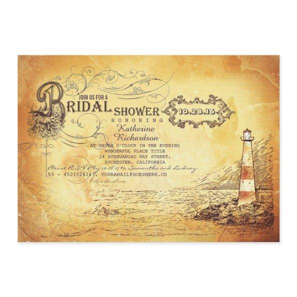 Old vintage lighthouse nautical
