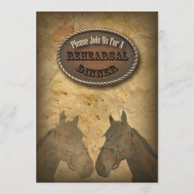 old Western Cowboy Country Rehearsal Dinner Invite