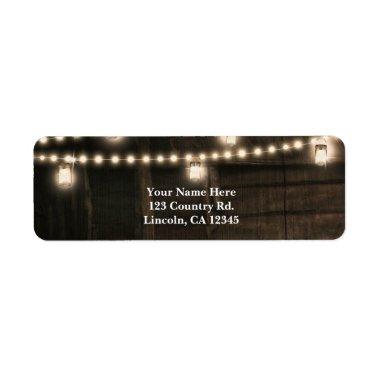 Old Western Saloon & Lights Rustic Wedding Label