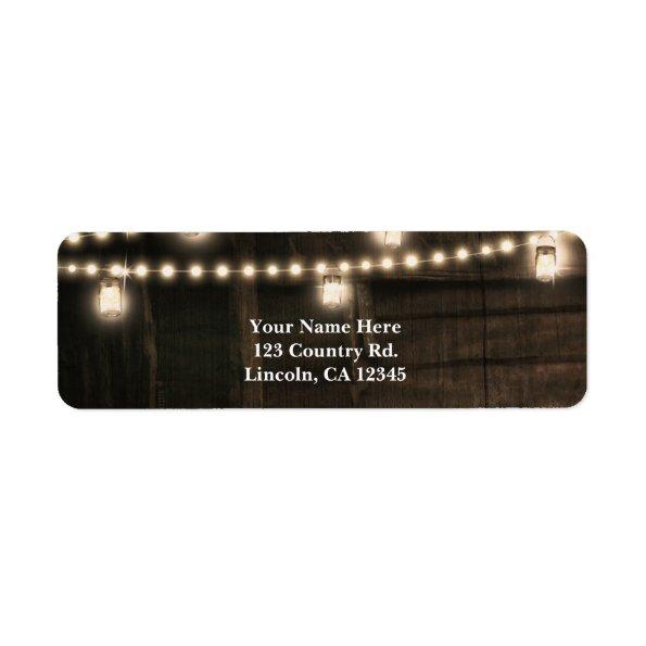 Old Western Saloon & Lights Rustic Wedding Label