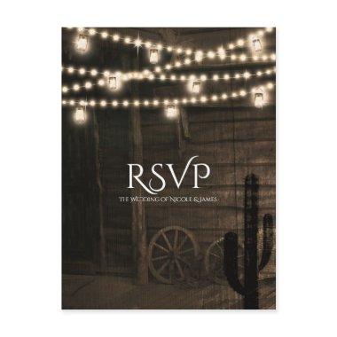 Old Western Saloon Rustic Wedding RSVP Invitation Post