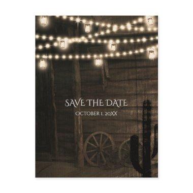 Old Western Saloon Rustic Wedding Save The Date Announcement Post