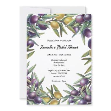 Olive botanical foliage modern olive greenery chic Invitations