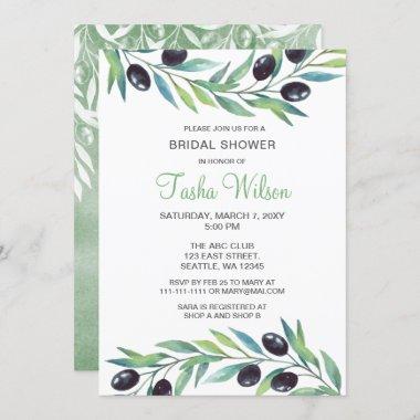 Olive Branch Botanical Bridal Shower Invitations