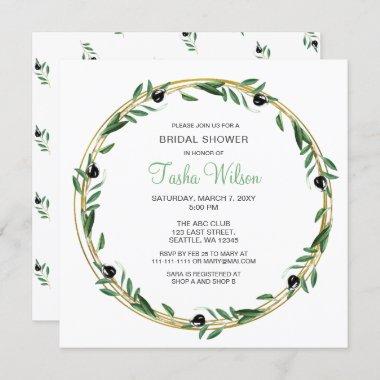 Olive Branch Botanical Bridal Shower Invitations