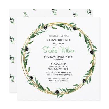 Olive Branch Botanical Bridal Shower Invitations