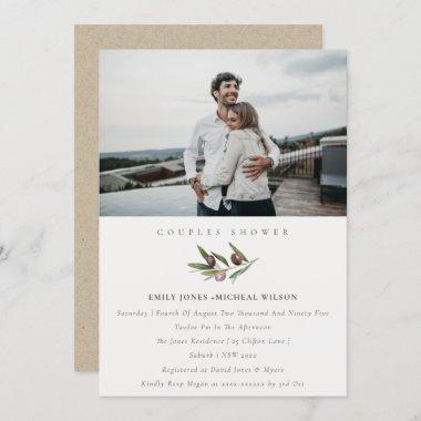 Olive Branch Foliage Couples Shower Photo Invite