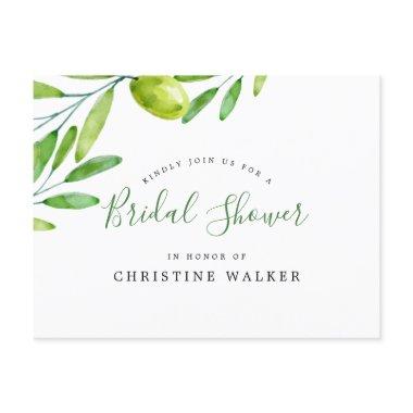 Olive Branch Handwritten Script Bridal Shower Invitation PostInvitations