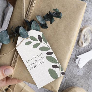 Olive branch Mediterranean Thank You wedding Gift Tags