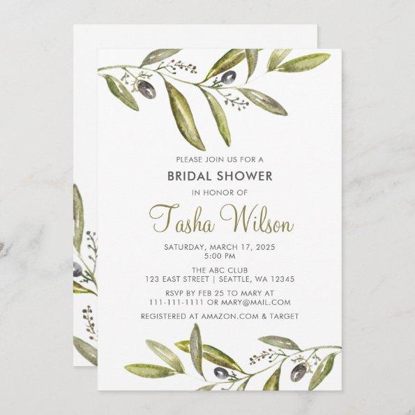 Olive Branches Bridal Shower Invitations