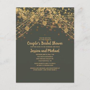 Olive Green Gold Couple's Bridal Shower Invitations
