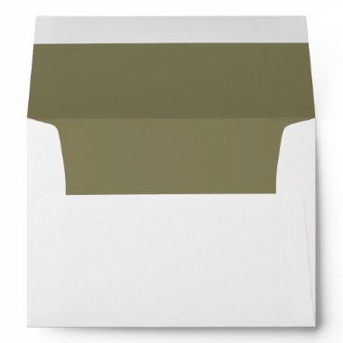 Olive Green Wedding Elegant Modern Return Address Envelope