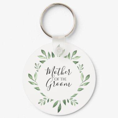 Olive Greenery Botanical Watercolor Mother Groom Keychain