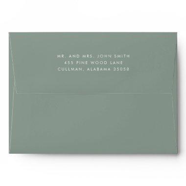 Olive Modern Return Address on Back Flap Envelope