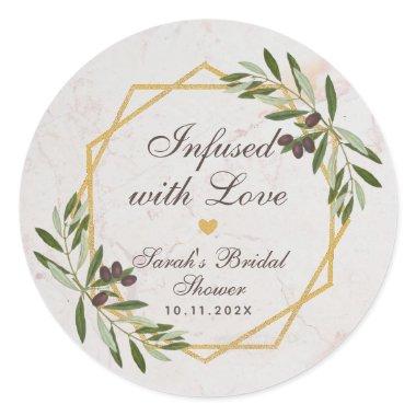 Olive Oil  Favors Infused with Love Classic Round Sticker