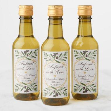 Olive Oil Bridal Shower Favors Infused with Love Wine Label