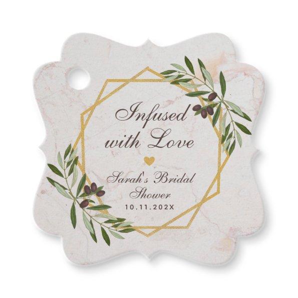 Olive Oil  Infused with Love Greenery Favor Tags