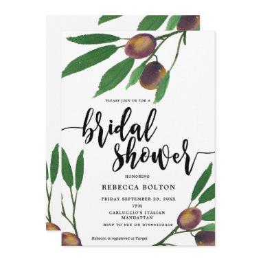olive tuscan laurel modern  invite
