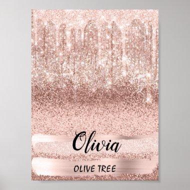 Olivia Name Meaning Birthday 16th Bridal Rose Poster