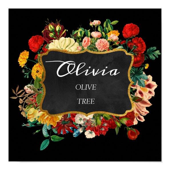 Olivia Name Meaning Royal Roses Frame Gift Poster