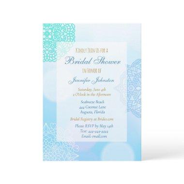 Ombre Blue, Teal and White Mandala