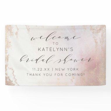 Ombre Blush Pink Frosted Bridal Shower Welcome Banner