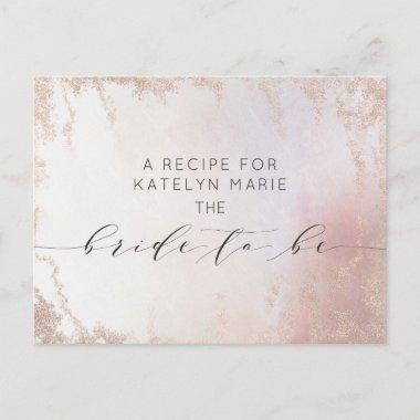 Ombre Blush Pink Frosted Bride to Be Recipe Invitations