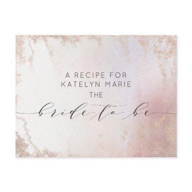 Ombre Blush Pink Frosted Bride to Be Recipe Invitations