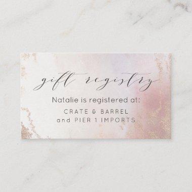 Ombre Blush Pink Frosted Foil Shower Gift Registry Enclosure Invitations