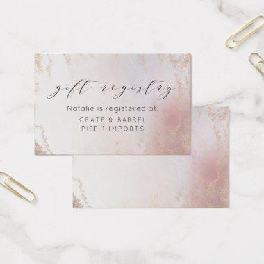 Ombre Blush Pink Frosted Gift Registry Insert Card