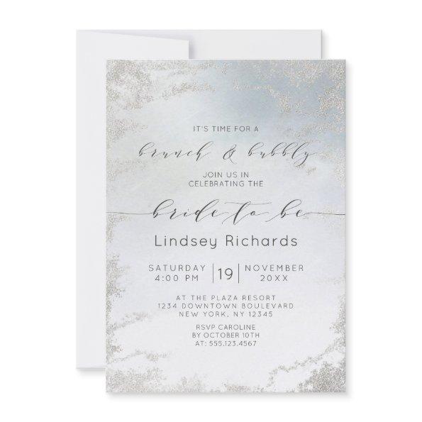 Ombre Dusty Blue Frosted Brunch & Bubbly Shower
