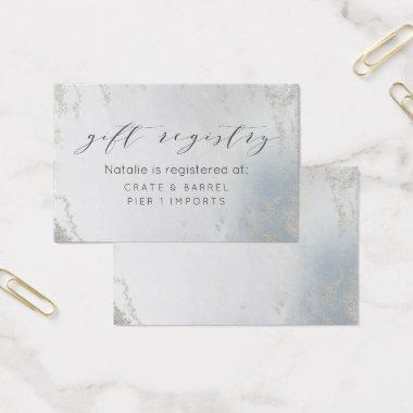 Ombre Dusty Blue Frosted Gift Registry Insert Card