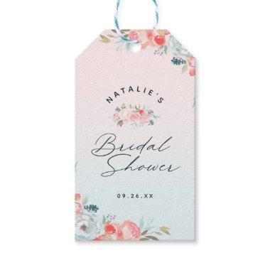 Ombre French Garden Floral Bridal Shower Favor Gift Tags