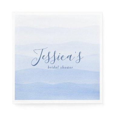 Ombre Gradient Dip Dye Blue Bridal Shower Napkins