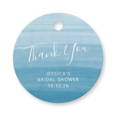 Ombre Gradient Dip Dye Ocean Blue Bridal Shower Favor Tags