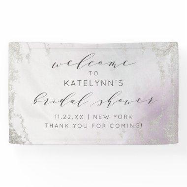 Ombre Lavender Purple Silver Bridal Shower Welcome Banner