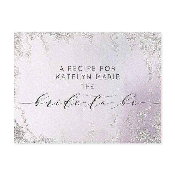 Ombre Light Purple Silver Bride to Be Recipe Invitations