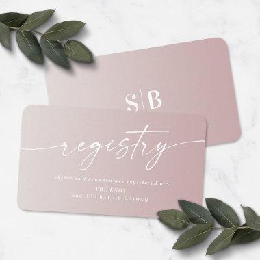 Ombre Mauve & Ivory Wedding Shower Gift Registry Enclosure