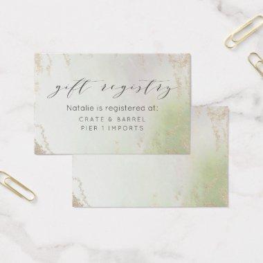 Ombre Spring Green Gold Gift Registry Insert Card