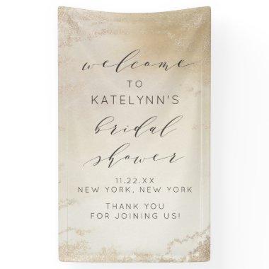 Ombre Yellow Gold Frosted Bridal Shower Welcome Banner