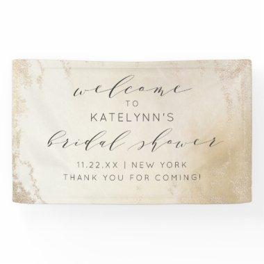 Ombre Yellow Gold Frosted Bridal Shower Welcome Banner