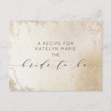 Ombre Yellow Gold Frosted Bride to Be Recipe Invitations